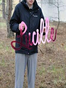 One Personalized Acrylic Nameplate Mirror Wall Decoration With Rose Gold Lettering, Suitable For Weddings, Holiday Decorations; Gifts, Birthdays, Housewarmings, Wedding Decorations, And Country Wedding Decorations. Multifunctional, Durable, Highly Decorative, Reusable, Exquisite, Stylish, High-Quality, Rich In Colors, Modern, Customizable, Personalized, And Unique. Suitable For Tea Rooms, Homes, Gardens, Offices, Anniversaries, Valentine's Day, Mother's Day, Father's Day, Graduation Ceremonies, Weddings, Housewarmings, And Other Occasions. - Hot Pink - View 2