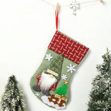 1pc Christmas Stockings, Faceless Old Man Figurine, Three-Dimensional Christmas Linen Stockings, Candy Bag, Gift Bag Pendant Home Decor Christmas Decorations Room Decor - Multicolor - View 13