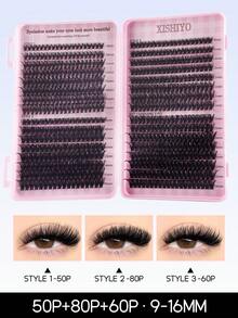 28Rows/640/624/608Pcs Lash Cluster Individual Eyelashes Book Large Capacity 9-16mm Mixed Length Cluster Eyelashes For Beginner DIY At Home Eyelashes Extensions Set Halloween Decoration Christmas Gifts Holiday Essential,640/448/576/570/544/560/240/184/120pcs - 彩色 - 查看 9