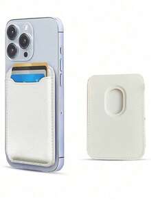 Magnetic Wallet Phone Card Holder, With Magnetic Function, Compatible With IPhone 16/15/14/13/12 Pro/Pro Max/Plus/Mini Series Phone Cases, Women's Wallet, Mini Wallet, Card Holder, Autumn Wallet (The Magnetic Force May Weaken Over Time With Use, We Appreciate Your Understanding) - White - View 7