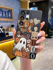 新款卡通鬼图案手机壳，防摔防刮防指纹黑色 TPU 软壳，相机镜头保护，兼容三星、苹果、红米、OPPO、VIVO 保护套 - 黑色 - 查看 7