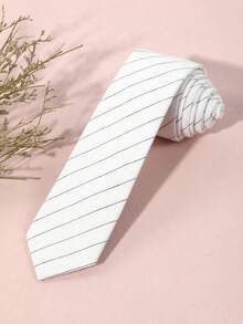 1 pieza Corbata con patrón de rayas casual, adecuada para la calle, casual, diario, estilo británico, escuela, atuendo de negocios para vestir para la decoración navideña - Multicolor - Ver 9