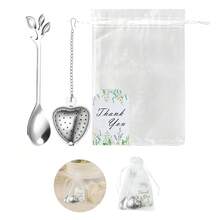 4/20/40/100 Pcs Stainless Steel Creative Gift Set, Tea Spoon, Heart-Shaped Tea Strainer, Thank You Card And Transparent Gift Bag, Wedding/Birthday/Party Favors, Wedding Supplies, Gift Set, Wedding/Party Thanksgiving/Anniversary Novelty Gift, Tea Party Gift, Dishwasher , Gold/Silver Stainless Steel Cutlery Set - Wedding Gift Sets - View 8