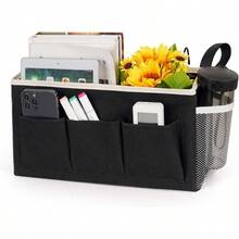Bedside Storage Caddy/Bedside Hanging Storage Bag For Headboards Bunk Beds Dorm Rooms Book Phone Magazine Holder Black