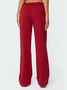 Women Y2K Number Printed Sweatpants Drawstring Elastic High Waist Straight Leg Baggy Pants Loose Workout Joggers Casul Trousers - Đỏ - Xem 5