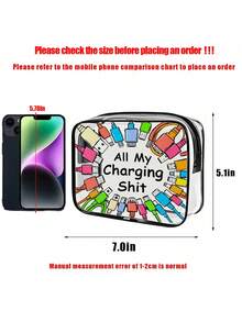 New Arrival! All-In-One Charger Travel Organizer - Transparent Toiletry Bag, Travel Essential, Portable Zipper Travel Makeup Bag, Beach Clear PVC Toiletry Bag, Waterproof Storage Pouch, Transparent Organizer Bag, Cable And USB Organizer Bag, Airport Approved PVC Cosmetic Bag For Chargers, Cables And Power Banks