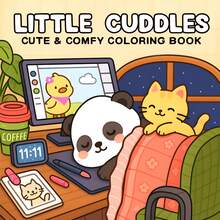 Little Cuddles Moments: Libro para colorear divertido, lindo y acogedor para adultos - 24 páginas de escenas acogedoras para colorear para aliviar el estrés: adecuado para amigos que aman colorear (Espacio acogedor para colorear)