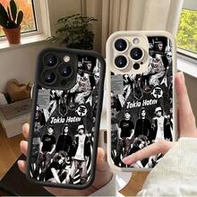 [2D Plat] 1pc Tokio-Hotel Mobile Phone Case, Anti-Drop Mobile Phone Case, Compatible With IPhone 11, 12, 13, 14, 15 And 16 16PROMAX PLUS Series Shock-Absorbing Mobile Phone Case - Fashionable And Creative Design New Mobile Phone Case - 黑色 - 查看 1