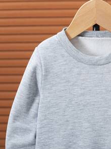 Baby Girl Casual Dinosaur Print Crew Neck Sweatshirt And Pants Set, Autumn/Winter