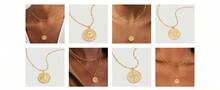 MEVECCO Layered Heart Necklace Pendant Handmade 18k Gold Plated Dainty Gold Choker Arrow Bar Layering Long Necklace For Women - 蛋龜 - 查看 2