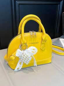 经典百搭时尚鳄鱼纹手提包，女士斜挎包/单肩包，简约皮革手提包/邮差包，圆顶提手手提包，配有可调节肩带，通勤公文包/斜挎包 - 彩色 - 查看 16