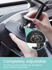 1PC Baby Car Mirror Adjustable Clip Child Observation Mirror Convex Lens With Wide Field Of View Shatter-Proof Mirror - Black - View 9