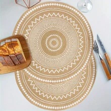 6 Stücke/8 Stücke/10 Stücke hitzebeständige Topflappen, schützen Ihre Tischplatte vor hoher Temperatur, einfach zu tragen für Zuhause, Outdoor-Picknick, Restaurant, Küche, Juteuntersetzer für Hochzeit, Party, Tischdekoration, Küchentextilien, Heimdekoration, Geburtstagsfeier, Partytischware-Schutz, rutschfeste runde Untersetzer