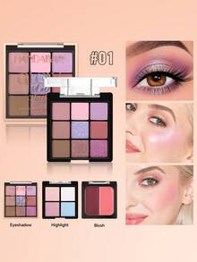 Disco de sombra de ojos, iluminador y rubor en combinación de tres capas, con acabados perlados, mate y brillante. Ideal para maquillaje diario y de festivales musicales, de larga duración. Una sola paleta con múltiples usos, esencial para viajes, fácil de llevar y ahorra espacio.