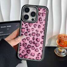 Y2K 1PC 2 Diamond Pentagram 3-In-1 Pink Leopard Pattern Suitable For IPhone 16, 16 Plus, 16 Pro Max, 16 Pro, 15 Plus, 15 Pro Max, 14, 14 Plus, 14 Pro Max, 13, 13 Pro, 13 Pro Max, 12, 12 Pro, 12 Pro Max, 11, 11 Pro, 11 Pro Max, Perfect For Girlfriends, Classmates, And Relatives - 黑色 - 查看 3