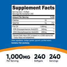 Nutricost Fish Oil Omega 3 Softgels With EPA & DHA (1000mg Of Fish Oil, 560mg Of Omega-3), 240 Softgels, Non-GMO, Gluten Free. | Fish Oil Supplement, Omega-3, EPA, DHA, Non-GMO, Gluten Free, Premium Quality, Vitamins Supplements - Khác - Xem 2