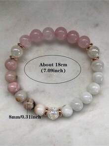 1pc Bohemian Style Love Bracelet ,Moonstone Quartz Trust And Harmony Bracelet Meditation Jewelry Gifts Women - 多色 5 - 查看 7