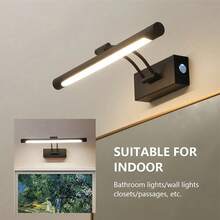 现代 LED 可充电壁灯和无线绘画灯（电池供电）– 黑色和金色可选 无线安装 | 触摸控制开关 | 可充电梳妆台灯，具有 3 种色温模式、无级调光、遥控和定时功能，非常适合走廊、客厅、卧室和书房的家居装饰 - 多色 - 查看 7