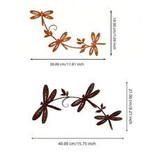 1PC Rusty Metal Dragonfly Wall Art Decor, Easy-To-Install Wrought Iron Decoration, Cross-Border American-Style For Garden Fence, Ideal For Indoor Outdoor Use, Perfect Housewarming Home Decor Gift - Rust Brown - View 8
