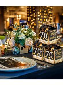 30 Peças Caixas de Presente para Festa de Aniversário Pretas, Incluindo Caixas Comemorativas de 15º, 40º, 50º, 60º, 70º e 80º Aniversário, Presentes de Festa de Aniversário, Itens Comemorativos de Aniversário, Decorações para Convidados de Casamento, Presentes para Convidados de Casamento, Presentes do Dia dos Namorados, Suprimentos de Cozinha e Bar, Lembrancinhas de Festa