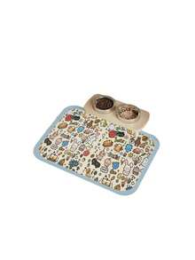 1件装多功能宠物餐垫，防水防漏PVC材质，适用于猫狗，四季皆宜 - 彩色 - 查看 10