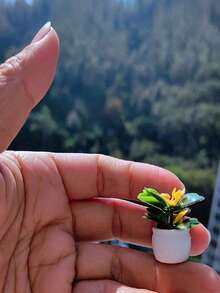 4pcs/Set Or 1pc [Random Style] Artificial Mini Potted Plant Decor, Cute Planter Set, Desktop Decoration, Stress Relief Ornament, Mini Desk Accessory, Computer Monitor, Office Space Back To School Room Decor Home Decor Ornaments Home Miniature Things - Multicolor - View 11