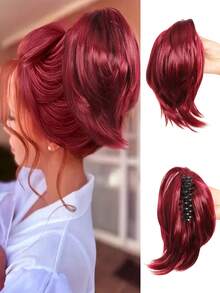 Women's Claw Clip Bun, Synthetic Hair Extensions, Short Straight Ponytail, Daily Hair Accessory - Multicolor - View 11