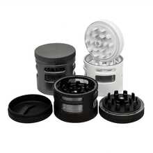 1pc New 50mm 3-Layer Aluminum Alloy Window Grinder, Smoke-White/Black/Gray 3 Colors Metal Grinder Smoking Accessories Tool