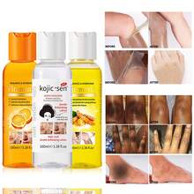 1/2PC10ml 姜黄/曲酸/维生素C去角质乳液，去角质油，去角质乳液，保湿，温和去角质，提亮暗沉肌肤，用于手、脚、脸、男女全身 - 彩色 - 查看 3