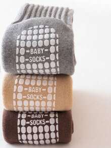 1 Pair Thick Anti-Slip Knee-High Socks For Babies, Autumn/Winter