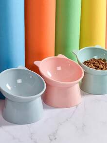 Tilted Feeding Bowl With Neck Protection, Comfortable Eating For Cats Or Dogs, Large Capacity, Novel Colors