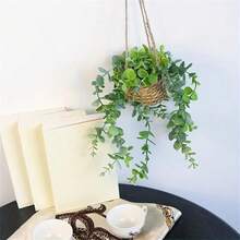 1/2PCS Artificial Eucalyptus Hanging Plant - 12.6 Inch Fake Greenery In Woven Basket, All-Season Home Decor For Living Room, Bedroom, Porch - Holiday Decor (Christmas, Halloween, Easter, Thanksgiving) - Indoor/Outdoor Use - màu xanh lá - Xem 8