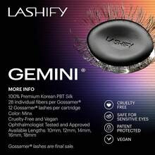 Lashify Gemini 12mm Gossamer Lashes In Black, Easy DIY False Lashes For A Voluminous, Wispy And Playful Look - Cô gái tinh nghịch - Xem 6