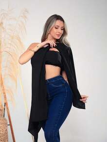 Blusa Feminina Multi forma - Preto - Visão 4