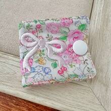 1 件碎花印花绗缝数据线收纳夹，花卉刺绣蝴蝶结，数据线分类夹，耳机线整理器套装家居收纳旅行收纳多功能收纳，适合女性、女孩旅行必需品、邮轮必需品、宿舍必需品、生日礼物、伴娘礼物、妈妈礼物、教师礼物、情人节礼物 - 彩色 - 查看 14