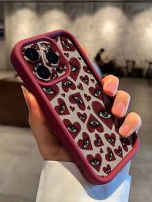 1 buc. Carcasă de telefon nouă la modă, cu model retro de inimă și ochi, mată, în relief, moale, TPU, rezistentă la șocuri, impermeabilă, potrivită pentru iPhone 16/16E/16 Plus/16 Pro/16 Pro Max