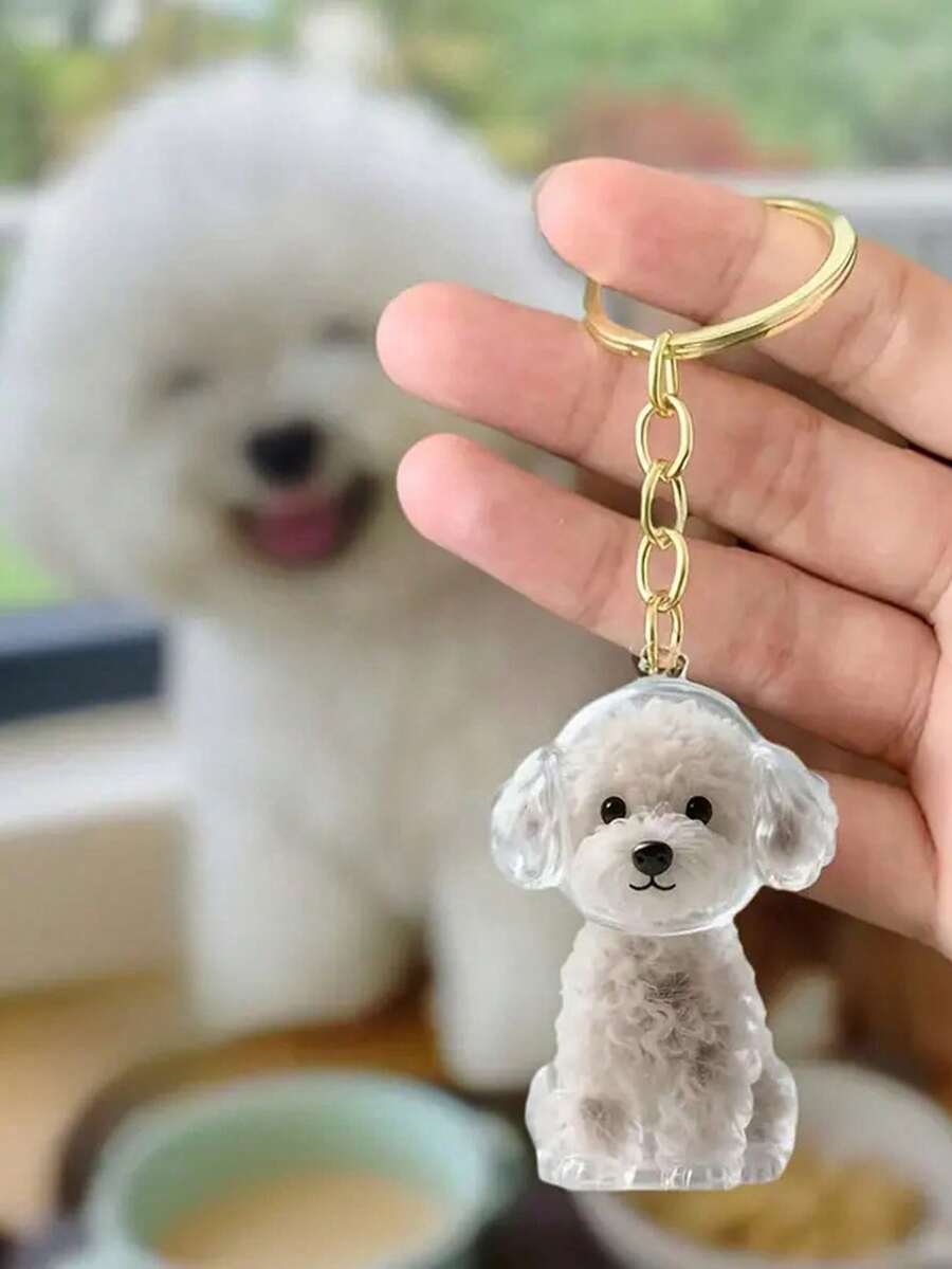Transparent Dog Hair Storage Box, Pet Hair Memorial Pendant, Cute Dog Pendant, Attractive Pendant Decorative Memento, Transparent Plastic Pet Hair Collection Container With Cute Animal Pendant, Portable Home/Car/Travel Hair Collection Bag, Pet Owner Accessory - Multicolor - View 1