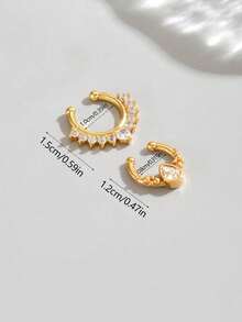 2 chiếc/1 chiếc Nhẫn mũi giả hình giọt nước đính đá Cubic Zirconia mạ vàng và bạc 18K, kẹp mũi không xỏ khuyên, trang sức xỏ khuyên giả cho cơ thể phù hợp cho nam, nữ, cặp đôi để hẹn hò và đeo hàng ngày - Nhẫn mũi zirconia nhiều lỗ giả - Xem 3