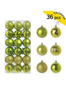 36pcs/Set Christmas Balls Set - Assorted Styles, Plastic Hanging Decorations For Christmas Tree, Bohemian Style, Ideal For Thanksgiving, Christmas Decorations, Scene Decor, Festivals Decor, Room Decor, Home Decor, Offices Decor, Theme Party Decor, Christmas Decor, Christmas Balls Winter Christmas Decorations Home Christmas Gifts Christmas Decor