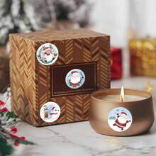 2 rollos (1000 piezas) de etiquetas adhesivas con tema navideño de Papá Noel y muñeco de nieve, decoración de tarjetas de felicitación, decoración de ventanas, envoltura de regalos DIY, pegatinas de sellado DIY