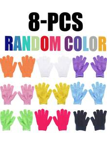 6只装可重复使用去角质沐浴手套,适用于搓洗、背部按摩、身体去角质,是理想的清洁用品,可选1/2/3/4/6/8/10/20/30/40只装,适用于沐浴、面部护理、SPA、洗手、深层去除死皮。 - 彩色 - 查看 45