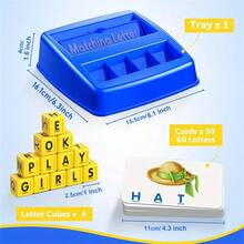 Children's English Word Matching Learning Flash Cards, Early Education Teaching Tool, Tabletop Game For Parent-Child Interaction, Holiday & Birthday Gift - Reading & Spelling Learning Toy, Flashcards, Preschool Tool Set For Boys & Girls, Match Visual Words, Ideal Birthday Present - Multicolor - View 3