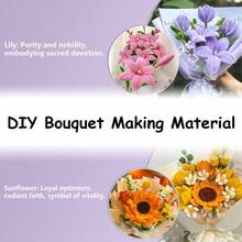 432pcs/Set Color Flower DIY Twisting Felt Pipe With Flower Wire Flaral Tape Handmade Floral Art Flower Making Material Mother's Day Gifts - Multicolor - View 4