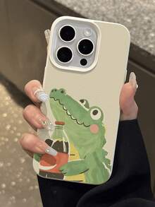 1个复古可爱鳄鱼纹纹理防摔防滑软手机壳保护套，兼容苹果手机 - 彩色 - 查看 4