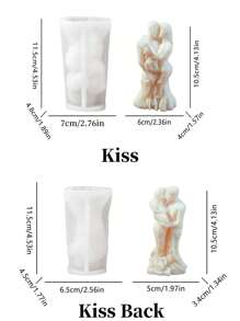 1 pieza Molde de silicona para velas del Día de San Valentín, molde de fundición de adornos con pareja abrazando y besando, molde para manualidades con resina y yeso para decoración del hogar y regalo