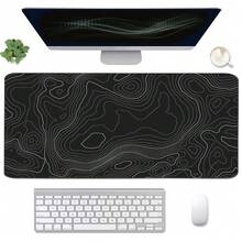 Large Keyboard Mouse Pad Set, Extended Mouse Pad+Keyboard Wrist Rest Support, Memory Foam Ergonomic Easy Typing, 4Pcs (35.4*15.9 In) Desk Pad Set For Home Office Study Game - Colorful-671326 - TopographicContour - View 1