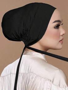 1pc Women's Solid Color Modal Headband With Adjustable Drawstring, Suitable For Daily Wear