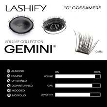 Lashify Gemini 12mm Gossamer Lashes In Black, Easy DIY False Lashes For A Voluminous, Wispy And Playful Look - 黑色 - 查看 3