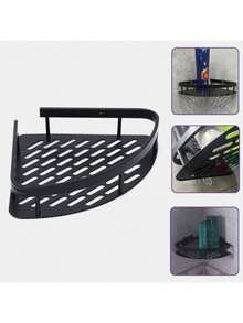 2 Shampoo And Soap Holder Corner Wall Mount Bathroom Black - 黑色 - 查看 5