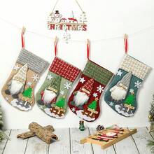 1pc Christmas Stockings, Faceless Old Man Figurine, Three-Dimensional Christmas Linen Stockings, Candy Bag, Gift Bag Pendant Home Decor Christmas Decorations Room Decor - Multicolor - View 2